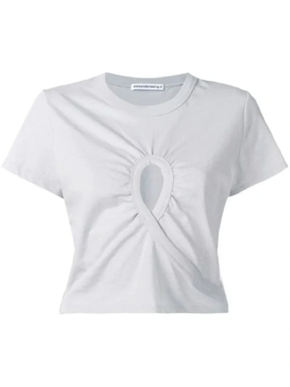 Alexander Wang Key Hole White Basic Cropped T Shirt Small Model Off Duty - Picture 1 of 7